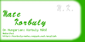 mate korbuly business card